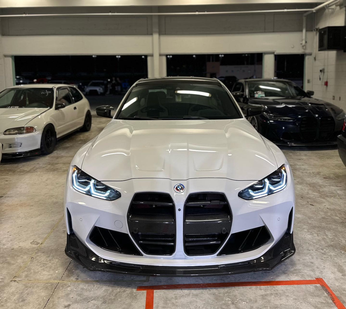 G8x M3/M4 V Style Carbon Fiber Front Lip (3 Piece)