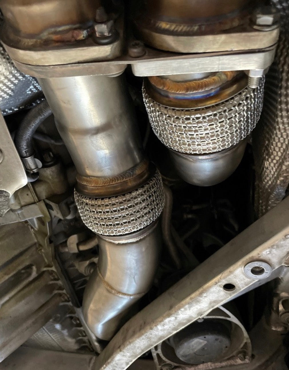 MAD BMW S55 3.5" Fat Boy Downpipes M2C M3 M4 W/ Flex Section