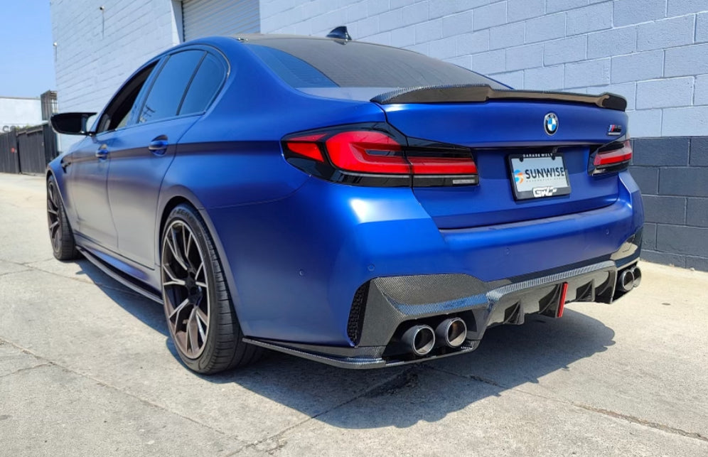 F90 M5 LED Carbon Fiber Rear Diffuser
