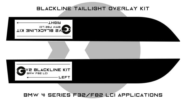Goldenwrench F32/F82 LCI BLACKLINE Tail light Overlay Kit
