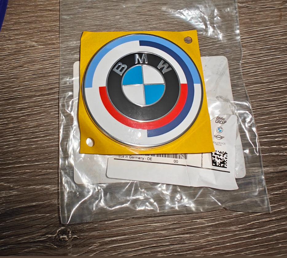 BMW OEM 50 Years M Heritage Hood Badge (74mm for G8x M2/M3/M4)