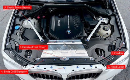 Titanium BMW 2018+ X3/X4 Dress Up Hardware Kit (F97/F98/G01/G02)