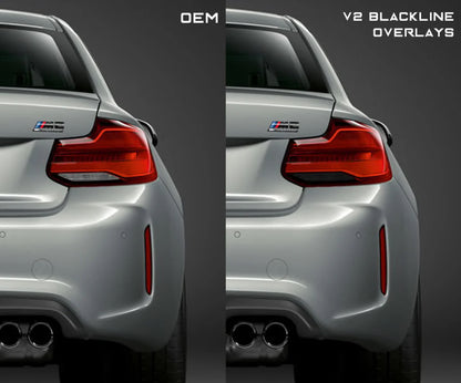 BMW 2 Series M2 Competition 2018-2020 (F22/F87 LCI) BLACKLINE Taillight Overlay Kit