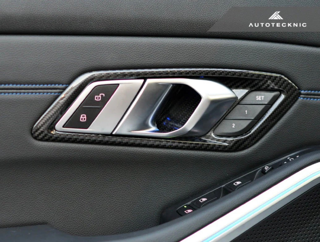 G8x M3/M4 AutoTecknic Dry Carbon Interior Door Handle Trim Set