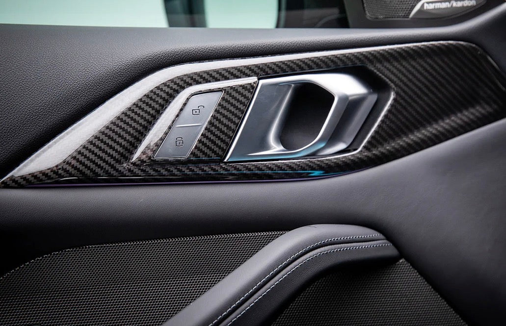 G8x M3/M4 AutoTecknic Dry Carbon Interior Door Handle Trim Set