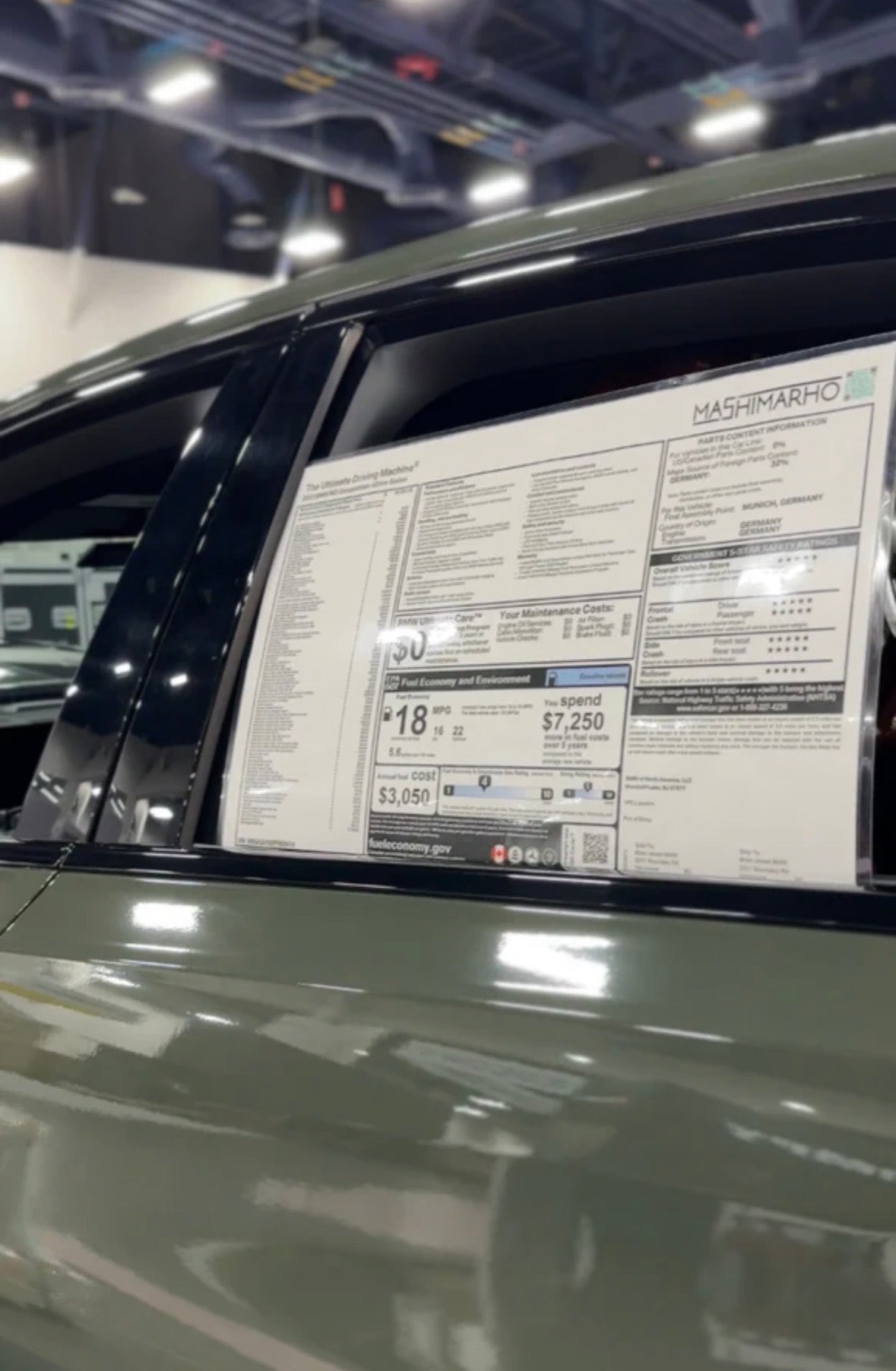 Custom BMW Window Label Monroney (with mods)