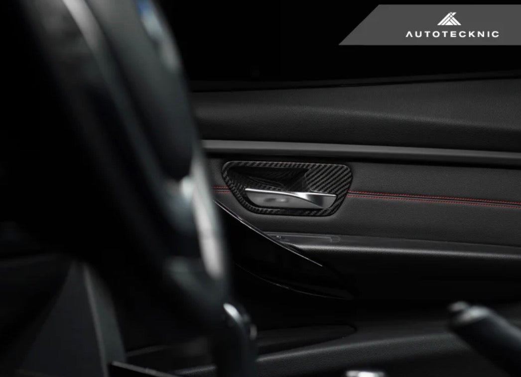 AutoTecknic Dry Carbon Interior Door Handle Trim Set - BMW F-Chassis