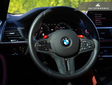 Load image into Gallery viewer, G8x M2/M3/M4 Carbon Fiber Alcantara Steering Wheel Trim (Autotecknic)
