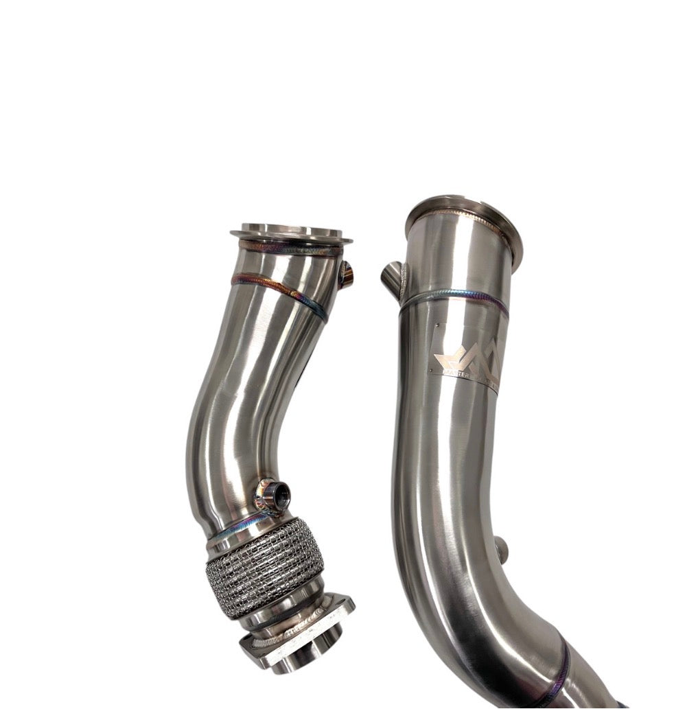 MAD BMW S55 3.5" Fat Boy Downpipes M2C M3 M4 W/ Flex Section