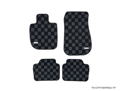 P2M BMW F30 / F80 3-SERIES (2011-19) 4D RACE FLOOR MATS : DARK GREY (FRONT/REAR)