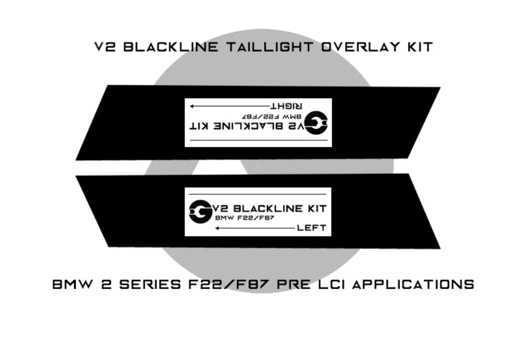 BMW 2 Series 2014-2017 (F22/F87 Pre LCI) BLACKLINE Taillight Overlay Kit