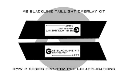 BMW 2 Series 2014-2017 (F22/F87 Pre LCI) BLACKLINE Taillight Overlay Kit