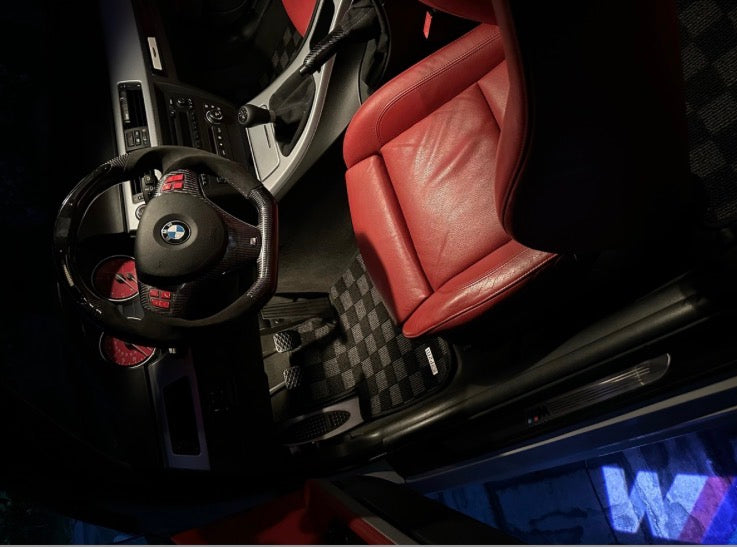 P2M BMW E90 / E92 2006-12 3-SERIES (COUPE/SEDAN) RACE FLOOR MATS : DARK GREY (FRONT/REAR)