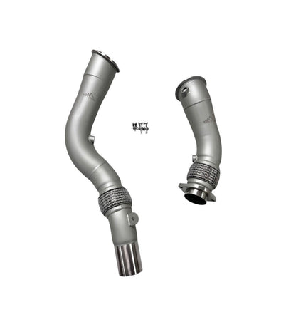 MAD BMW S55 3.5" Fat Boy Downpipes M2C M3 M4 W/ Flex Section