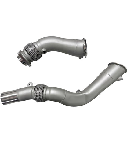 MAD BMW S55 3.5" Fat Boy Downpipes M2C M3 M4 W/ Flex Section