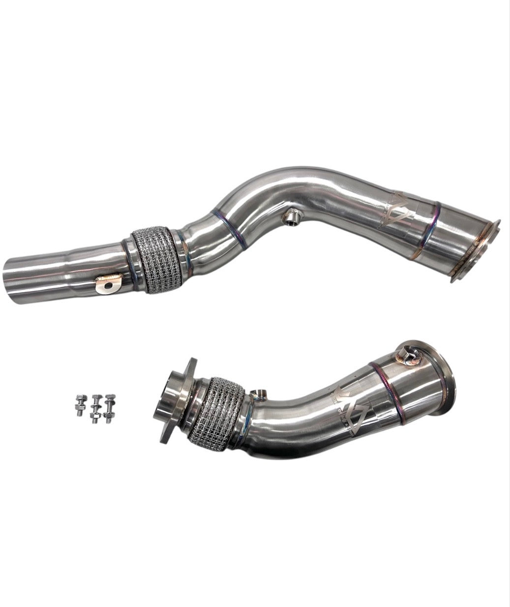 MAD BMW S55 3.5" Fat Boy Downpipes M2C M3 M4 W/ Flex Section