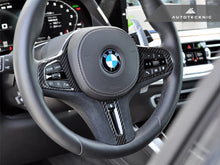 Load image into Gallery viewer, F9x X3M / X4M Carbon Fiber Alcantara Steering Wheel Trim (Autotecknic)
