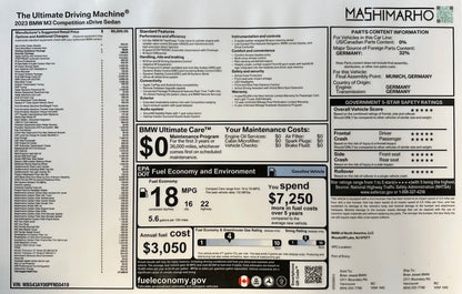 Custom BMW Window Label Monroney (with mods)