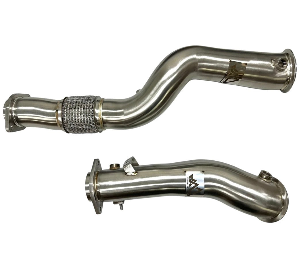 MAD BMW 2021+ S58 G80 G82 G83 G87 M3 M4 M2 3.5" Downpipes Catless Hydroformed