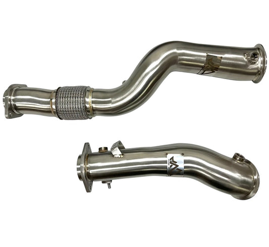 MAD BMW 2021+ S58 G80 G82 G83 G87 M3 M4 M2 3.5" Downpipes Catless Hydroformed