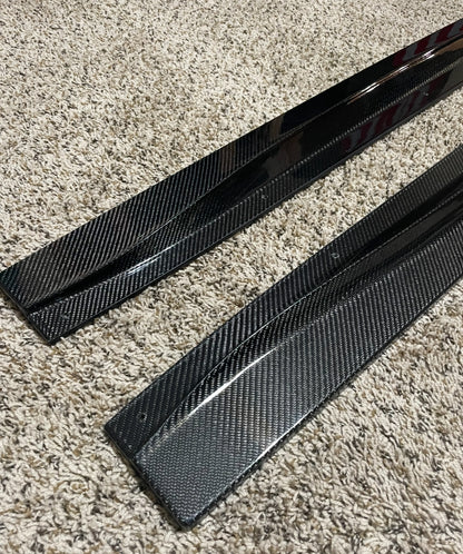 F8x M3/M4 PSM Style Carbon Fiber Side Skirt Extensions (Flat Version)