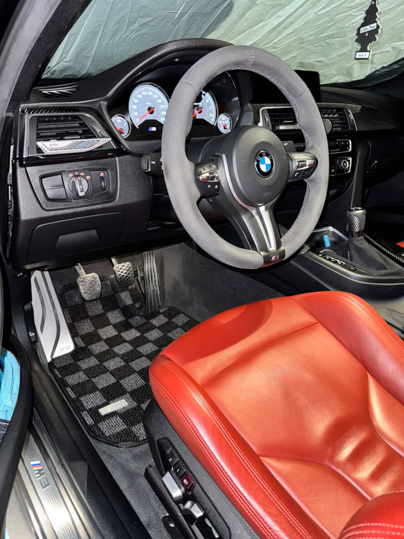 P2M BMW F30 / F80 3-SERIES (2011-19) 4D RACE FLOOR MATS : DARK GREY (FRONT/REAR)