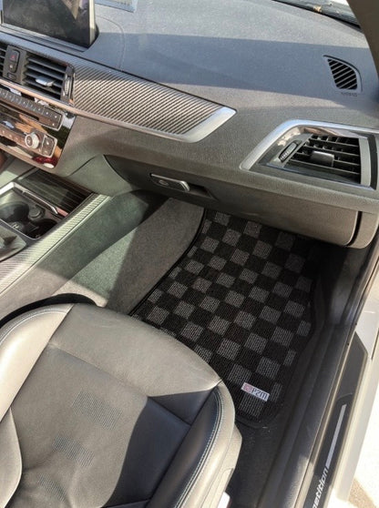 P2M Bmw F22 2014-21 (2-Series) / F87 2016-21 (M2) Coupe Race Floor Mats : Dark Grey (Front/Rear)