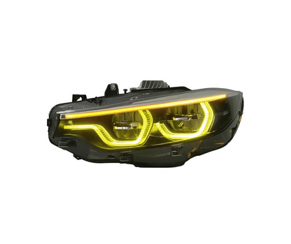 F8x M3/M4 & F32 V2 Ikon Style Tricolor Yellow/White/Amber Headlights 1 to 1 (2014 - 2020)