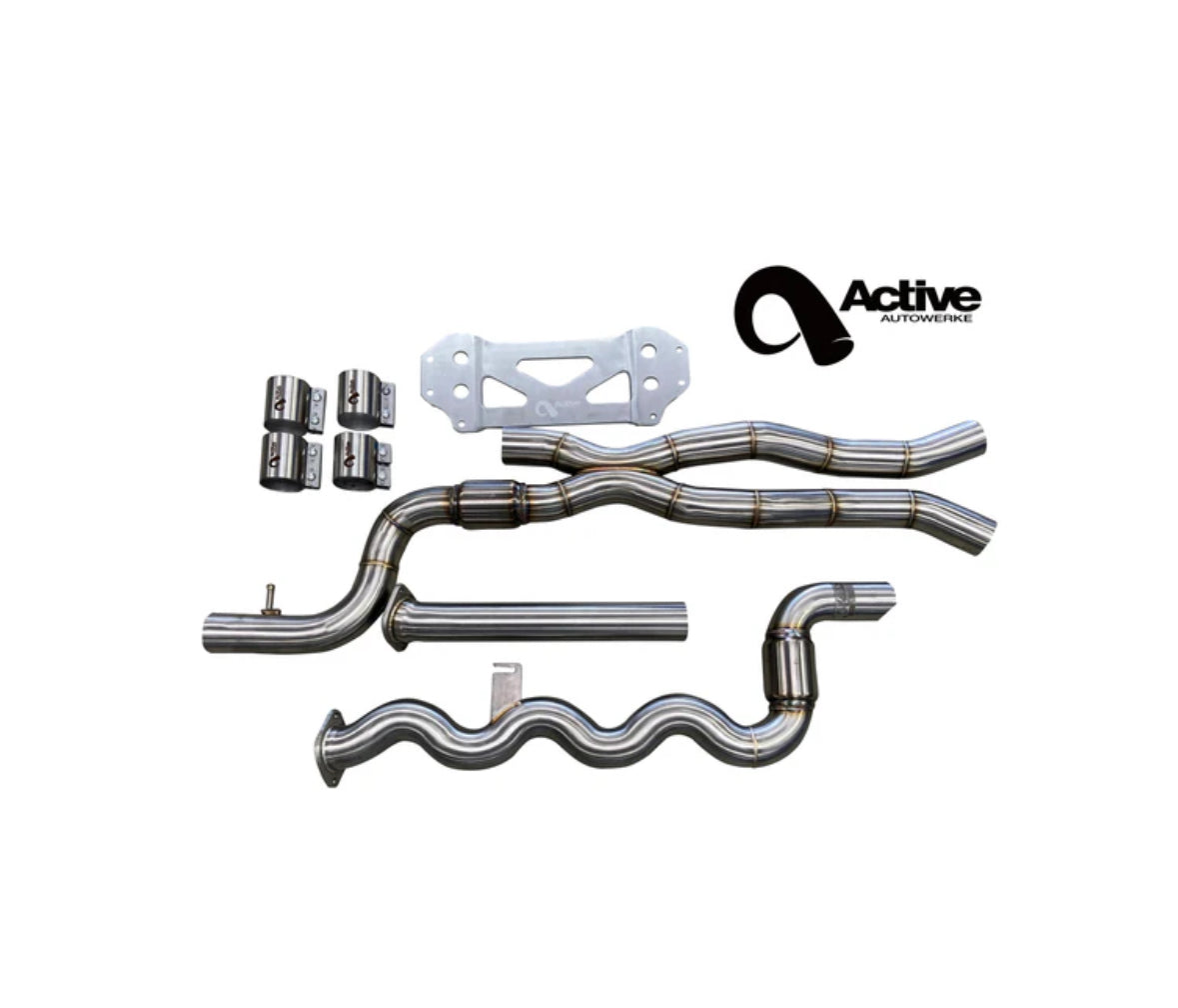 Active Autowerke G80/G82 M3/M4 Signature Equal Length mid-pipe with G-brace