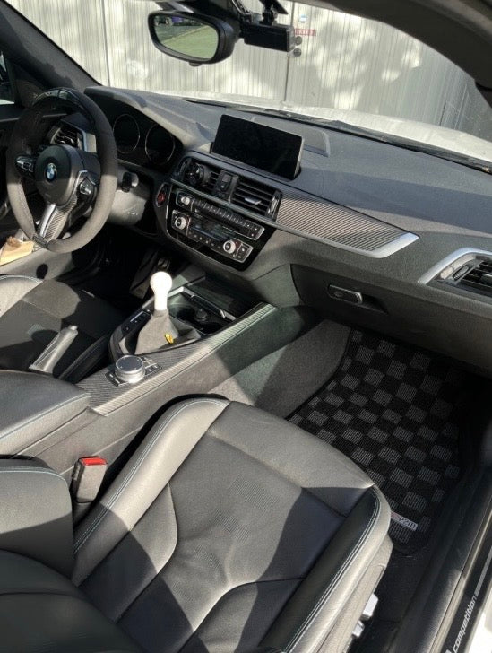 P2M Bmw F22 2014-21 (2-Series) / F87 2016-21 (M2) Coupe Race Floor Mats : Dark Grey (Front/Rear)