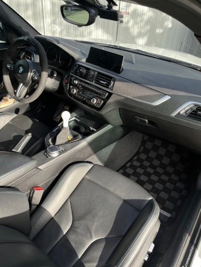 P2M Bmw F22 2014-21 (2-Series) / F87 2016-21 (M2) Coupe Race Floor Mats : Dark Grey (Front/Rear)