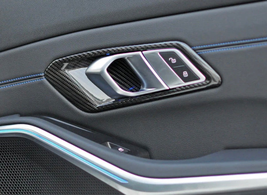 G8x M3/M4 AutoTecknic Dry Carbon Interior Door Handle Trim Set
