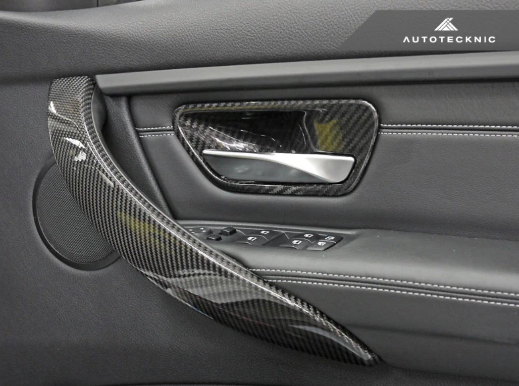 AutoTecknic Dry Carbon Interior Door Handle Trim Set - BMW F-Chassis