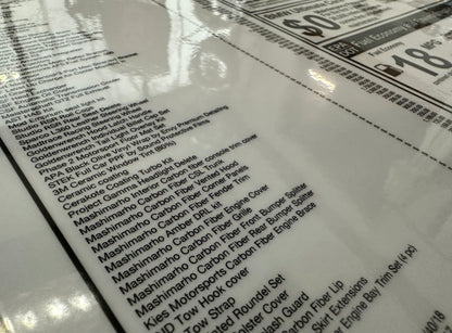 Custom BMW Window Label Monroney (with mods)