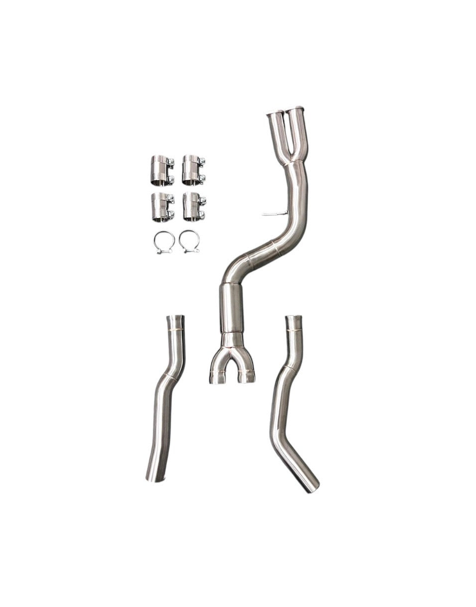 MAD BMW F87 M2C S55 Single Midpipe Resonated W/ Brace