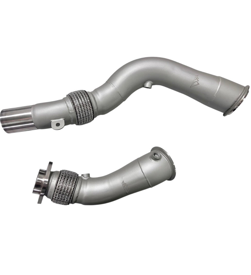MAD BMW S55 3.5" Fat Boy Downpipes M2C M3 M4 W/ Flex Section