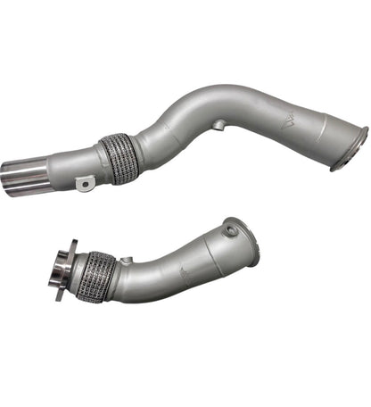 MAD BMW S55 3.5" Fat Boy Downpipes M2C M3 M4 W/ Flex Section