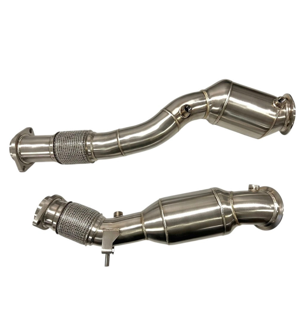 MAD BMW S58 Catted Downpipes X3M X4M F97 F98 W/ No CEL Guarantee & Flex Section