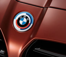 Load image into Gallery viewer, BMW OEM 50 Years M Heritage Hood Badge (74mm for G8x M2/M3/M4)
