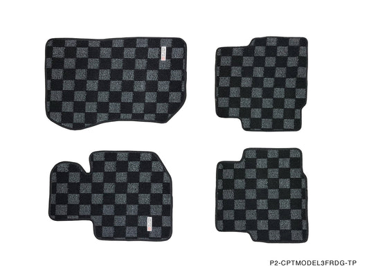 P2M BMW E36 1995-99 3-SERIES COUPE/SEDAN RACE FLOOR MATS : DARK GREY (FRONT/REAR)