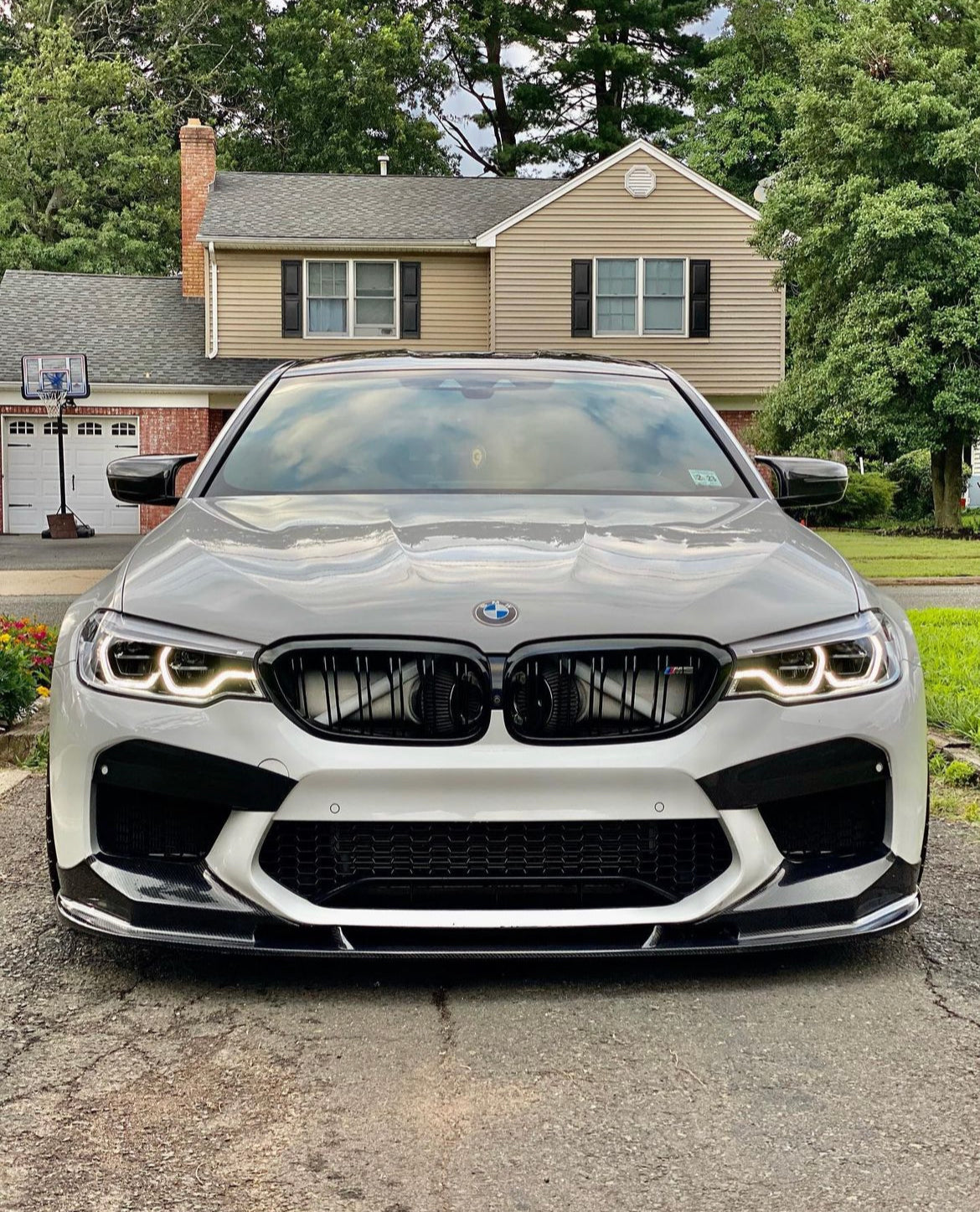 3-Piece Carbon Fiber Front Bumper Lip Splitter For 2018-2020 BMW M5 F90 – 3D Style