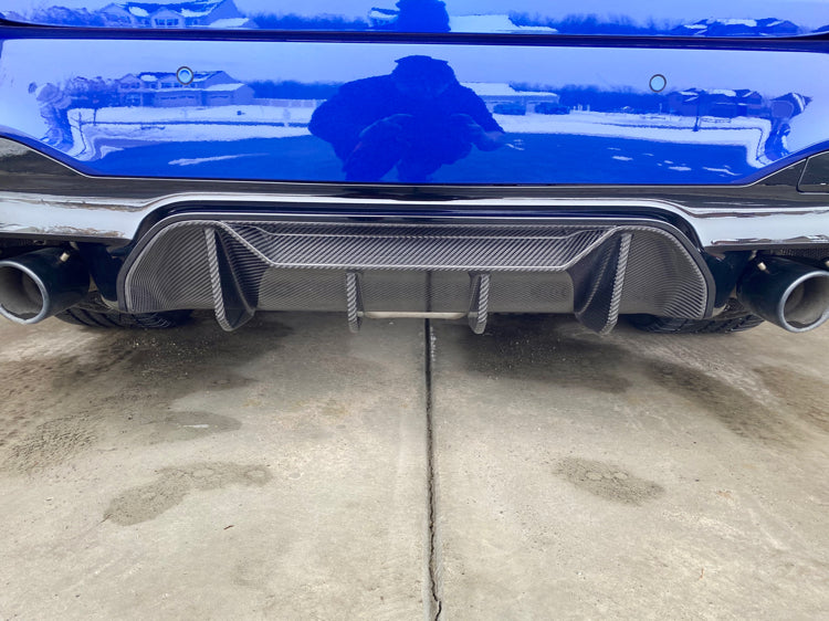 F90 M5 P Style Carbon Fiber Rear Diffuser