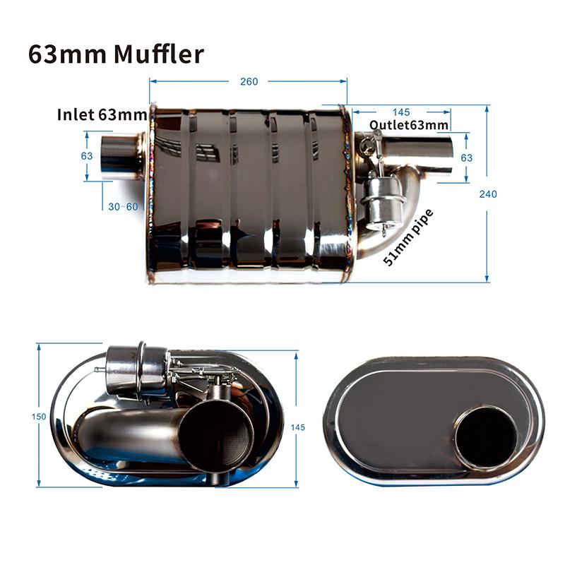 Universal VALVED muffler kit