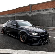 Load image into Gallery viewer, side angled view of BMW E90 with a Custom Wide Body Kit
