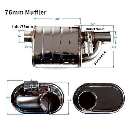 Universal VALVED muffler kit