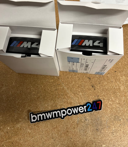 F8X M3/M4 OEM Black Seat Badges (Pair)