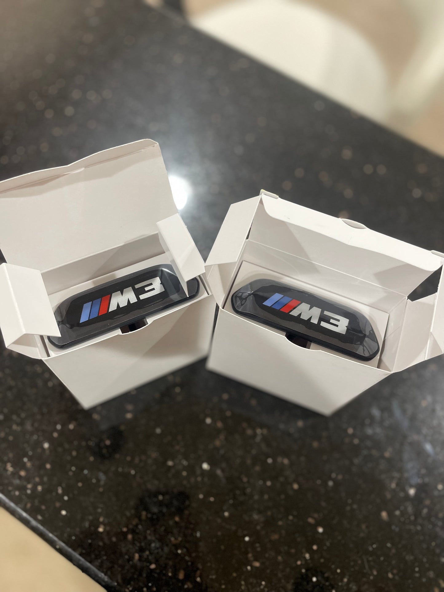 F8X M3/M4 OEM Black Seat Badges (Pair)