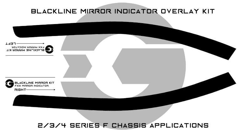 BMW F2x/F3x Blackline Mirror Indicator Overlay Kit